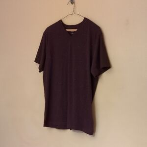 maroon T-shirt V-neck